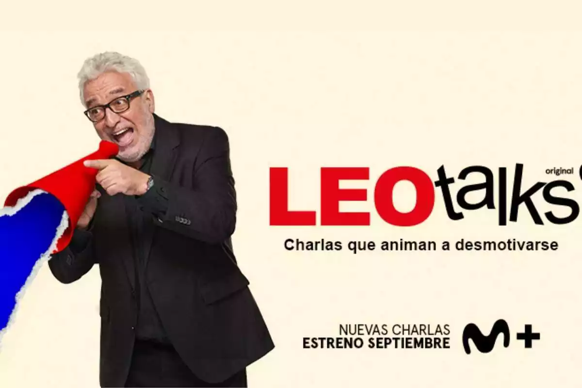 Cartel de Leo Talks, programa de Harlem en Movistar Plus+