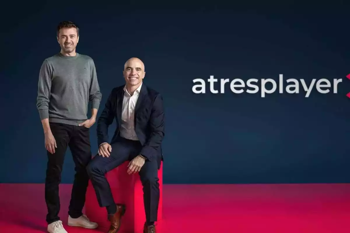 Emilio Sánchez Zaballos y José Antonio Antón en la presentación de atresplayer