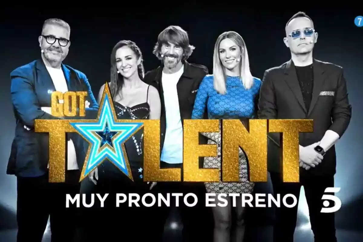 Florentino Fernández, Paula Echevarría, Santi Millán, Edurne y Risto Mejide en la promo de Got Talent