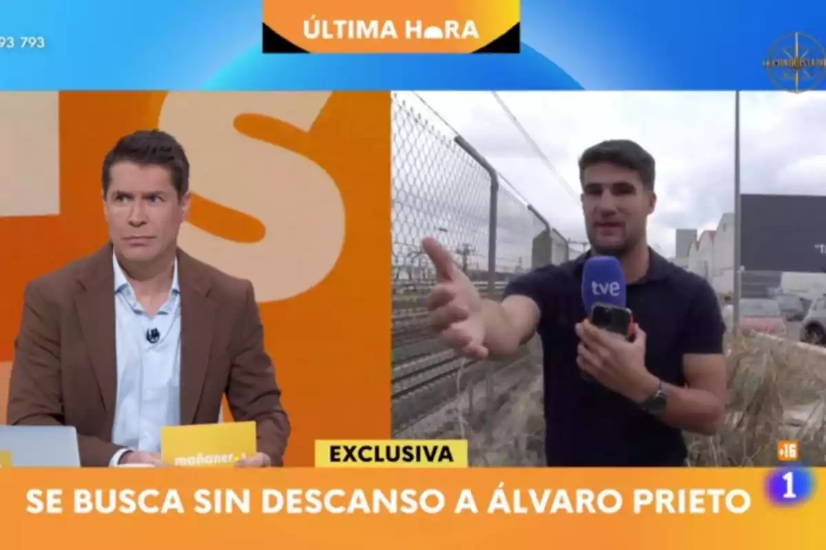 Jaime Cantizano en conexión con un reportero para informar sobre el hallazgo del cuerpo sin vida de Álvaro Prieto entre dos trenes en Sevilla