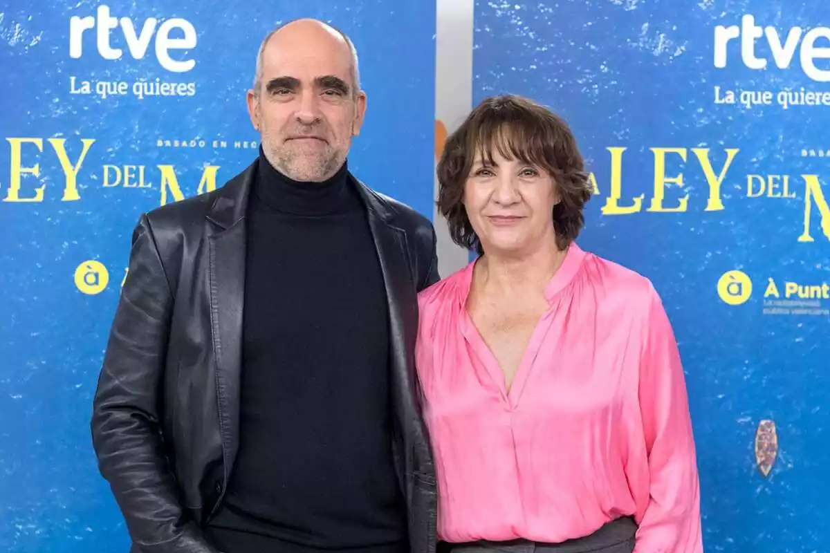 Blanca Portillo y Luis Tosar en la presentación de La Ley del Mar en RTVE