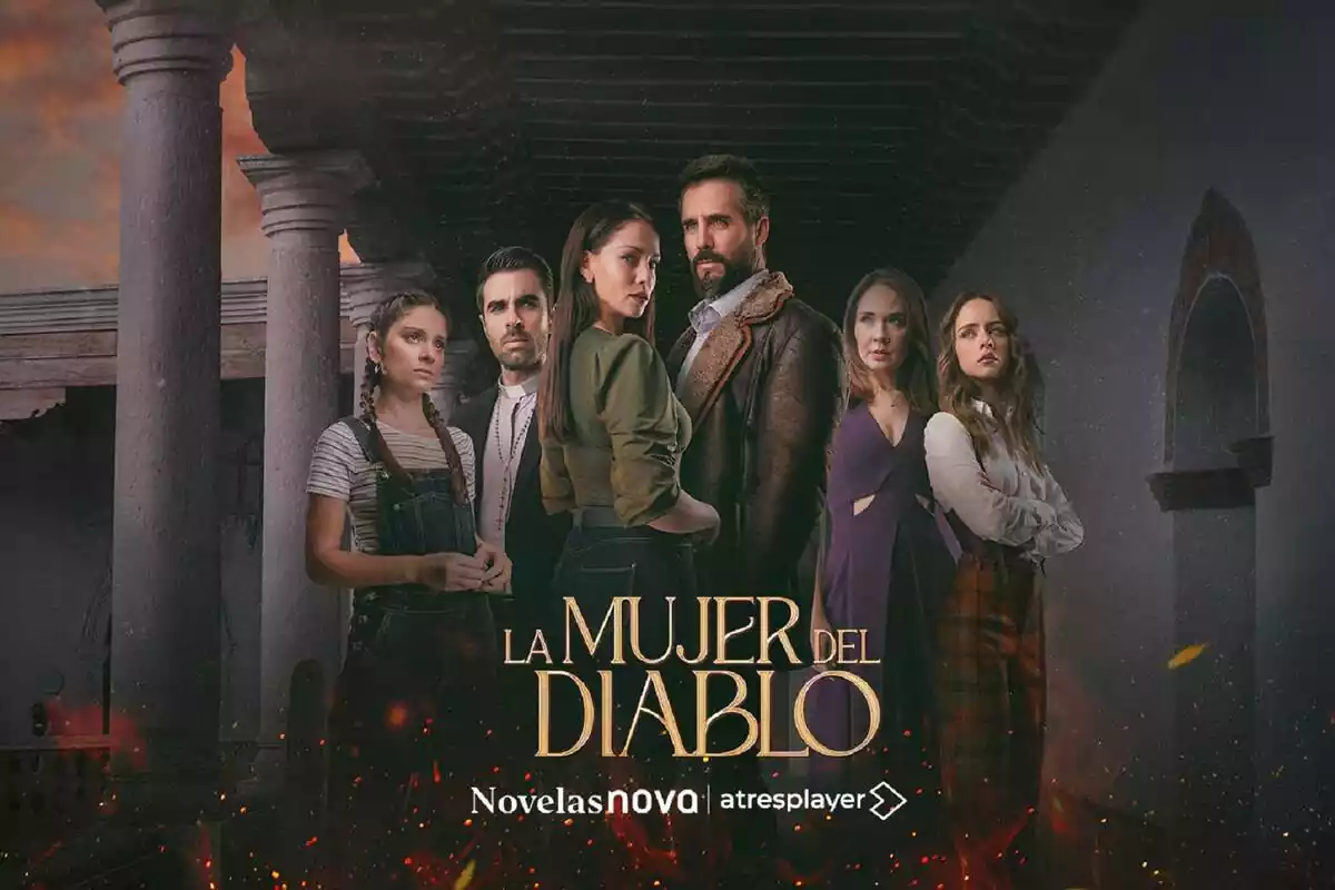 Cartel de La Mujer del Diablo, nueva serie de Novelas Nova con Carolina Miranda y José Ron