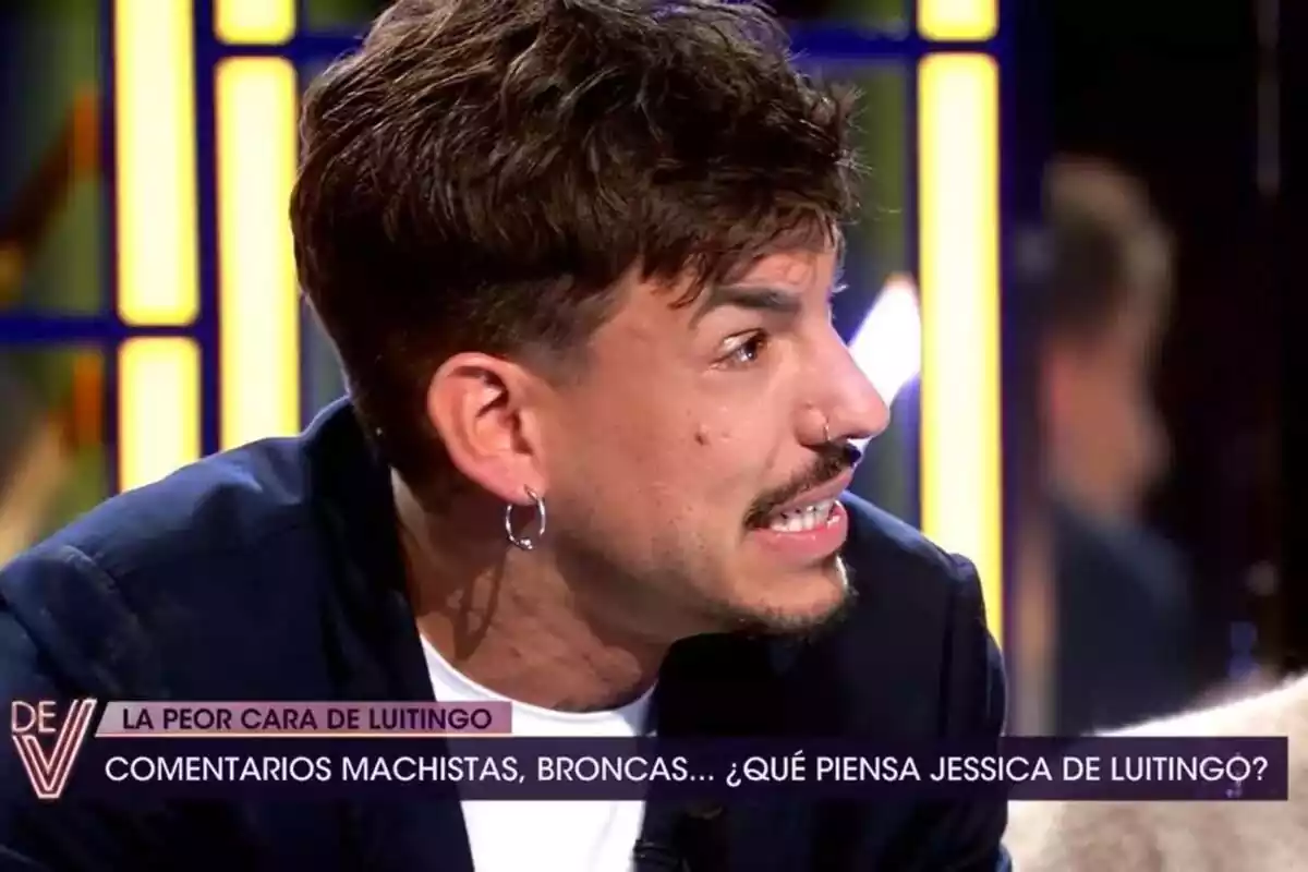Captura de Luitingo enfadado como invitado de De Viernes en Telecinco
