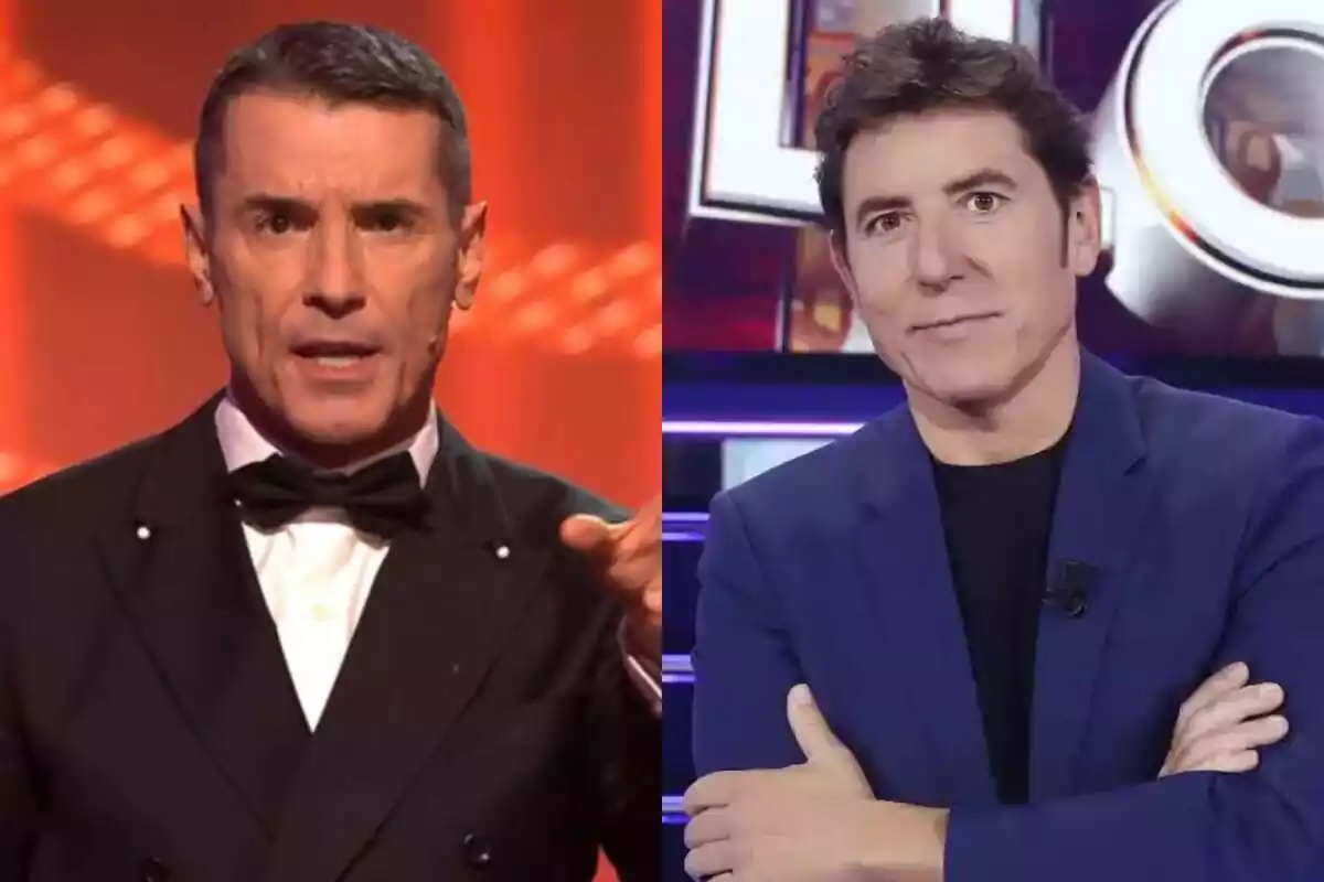 Montaje de Jesús Vázquez en Bailando con las Estrellas de Telecinco y Manel Fuentes en Atrapa un Millón de Antena 3