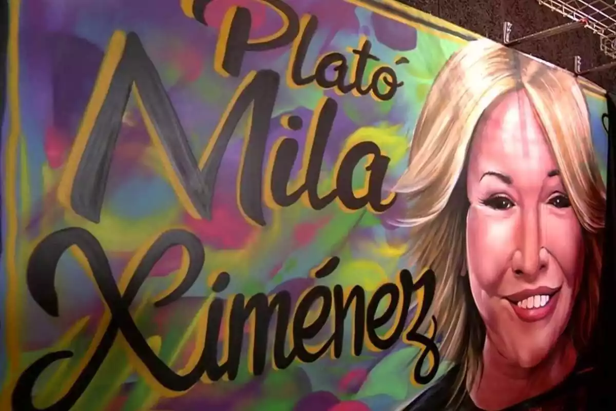 Mural en homenaje a Mila Ximénez en el plató de Sálvame