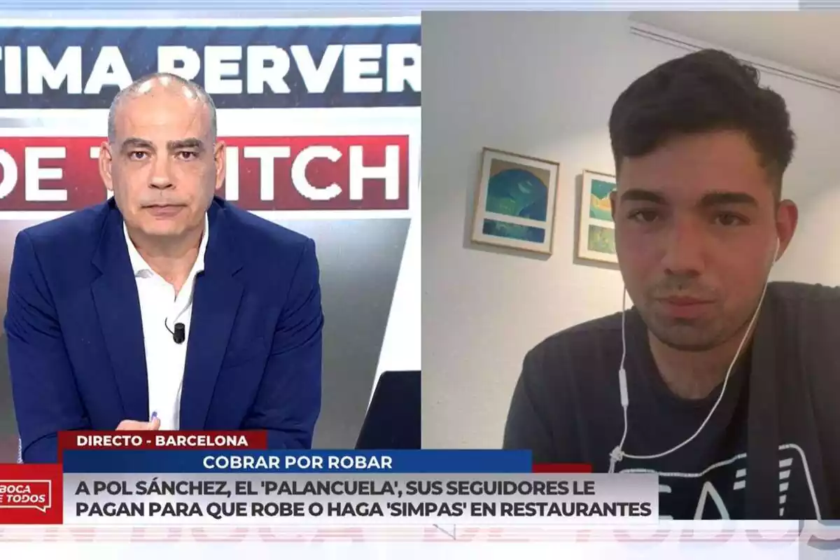 Nacho Abad y el youtuber Pol Sánchez en En Boca de Todos de Cuatro