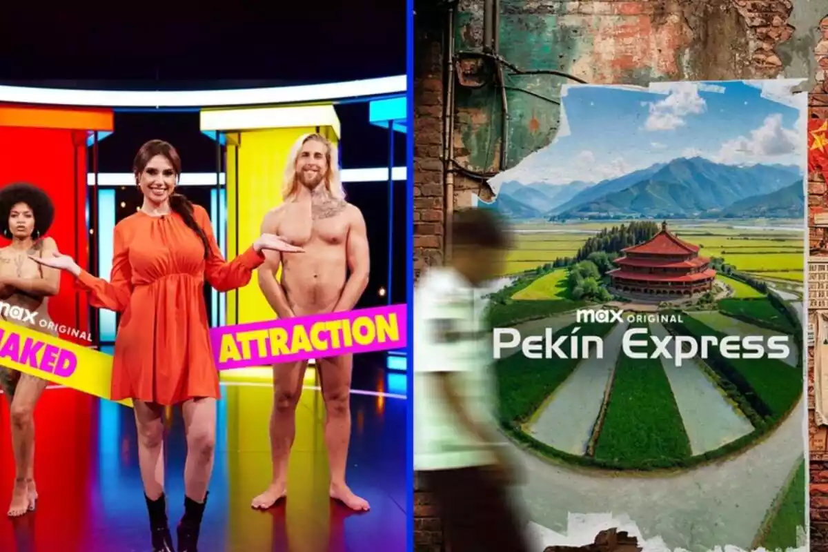 Cartel de Pekín Express y Naked Attraction con Marta Flich de HBO Max