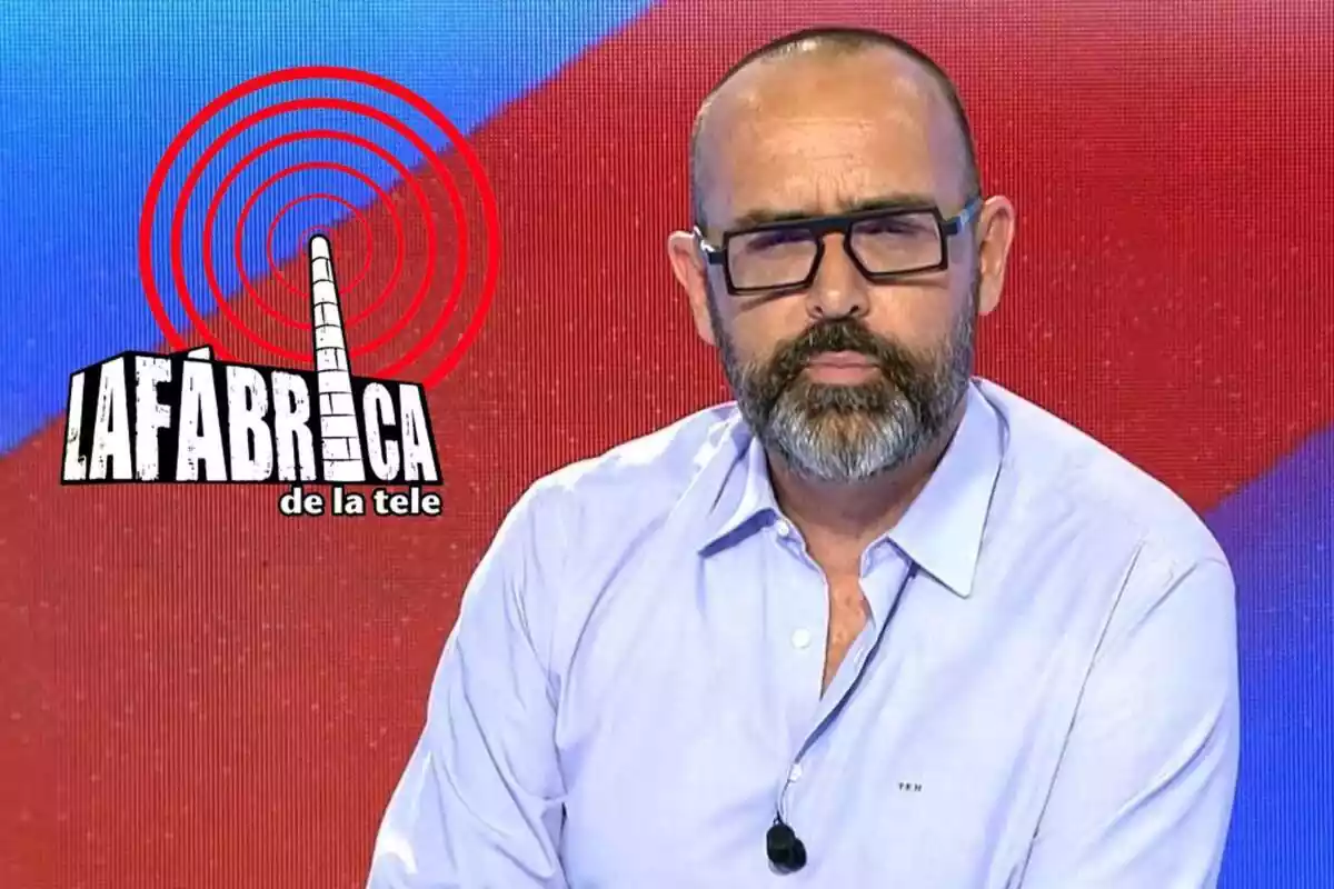 Montaje de Risto Mejide con el logo de La Fábrica de la Tele en Cuatro