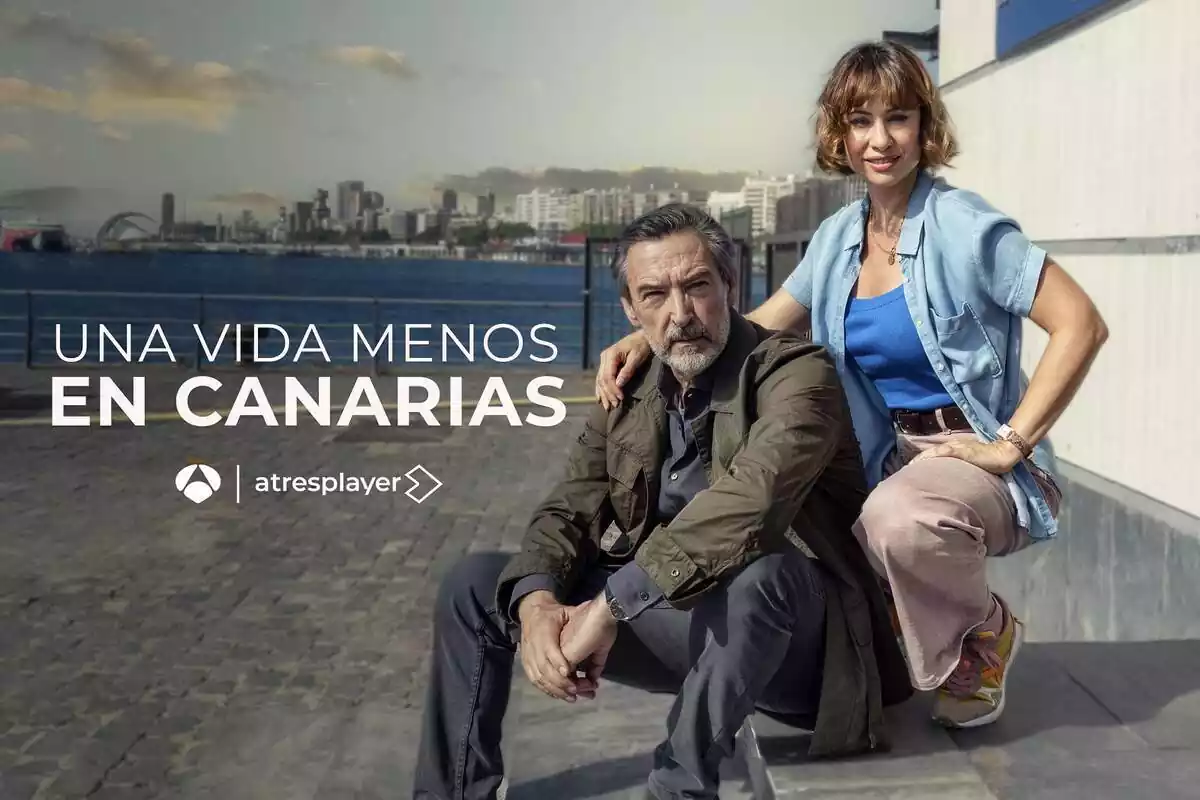 Cartel de una vida menos en canarias, serie de antena 3 con Ginés García Millán y Natalia Verbeke