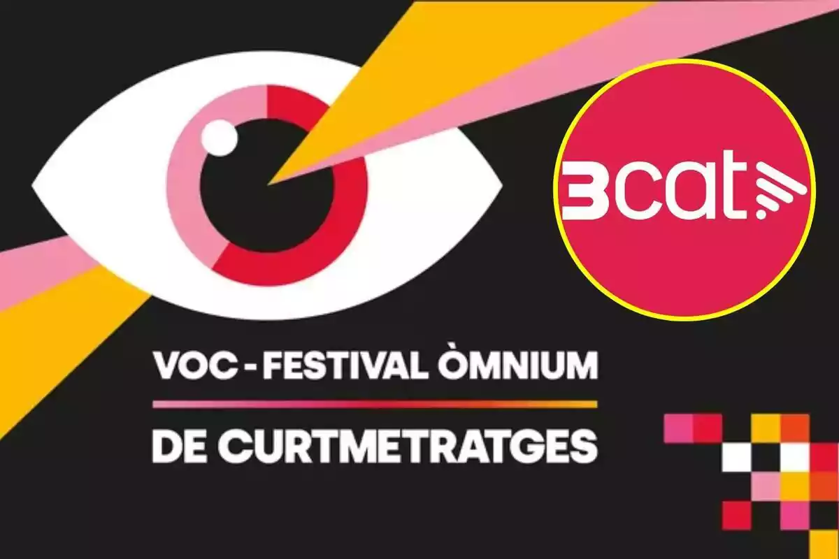 Montaje del VOC de Òmnium con el logo de 3Cat